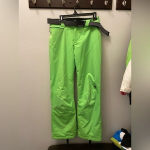Green Spyder Snow pants with belt